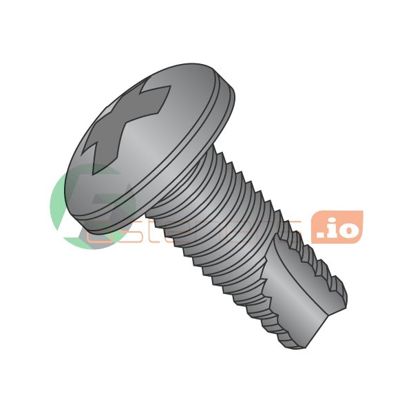 Newport Fasteners Thread Cutting Screw, #4-40 x 3/8 in, Black Oxide Steel Pan Head Phillips Drive, 10000 PK 970220 - main